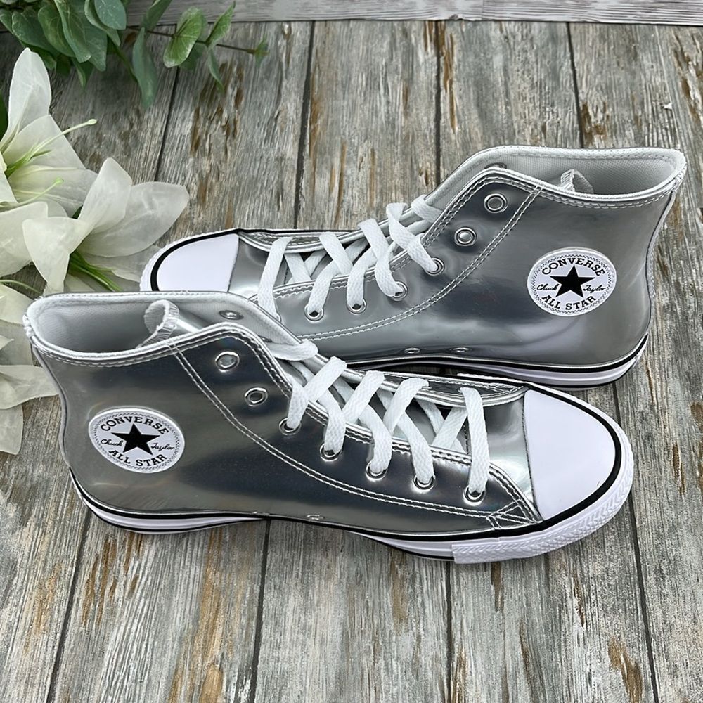 Converse Chuck Taylor All Star Metallic Hightop Sneakers Shoes Size 8 - Picture 6 of 17